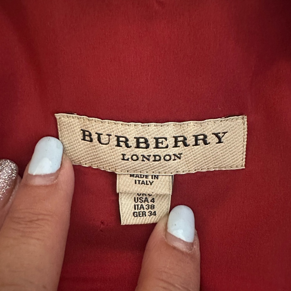 Burberry Burgundy Satin Midi Dress - Picture 12 of 15